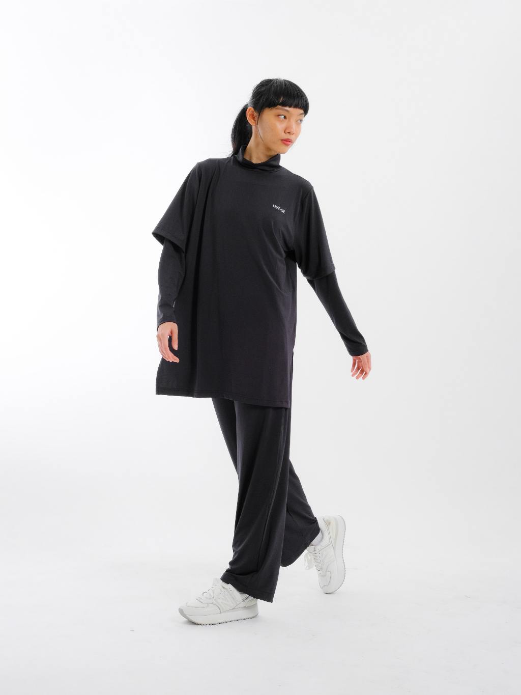 Anya Top Oversized 2-in-1 - Atasan Gym Modis & Nyaman, Fit untuk Semua Bentuk Tubuh