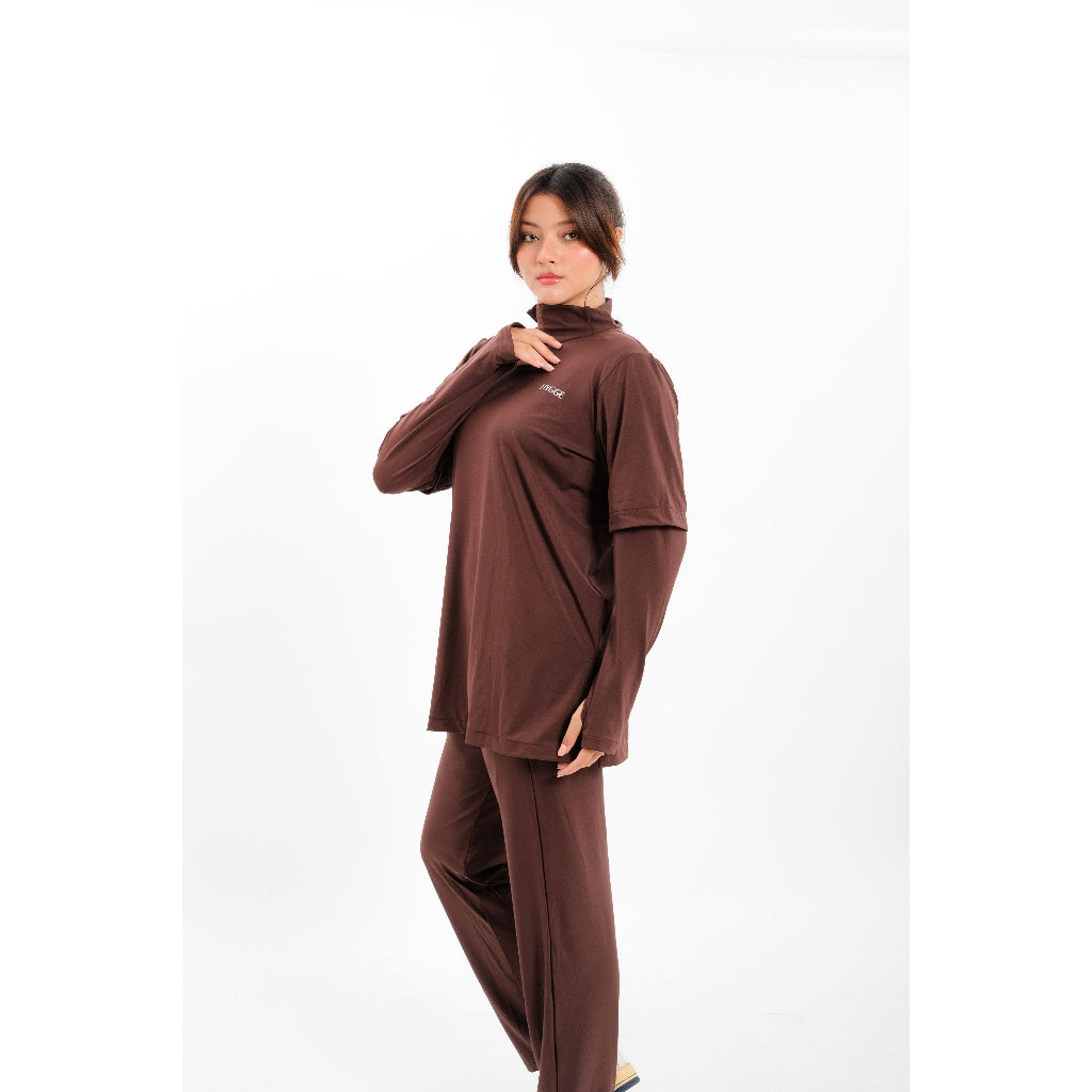 Anya Top Oversized 2-in-1 - Atasan Gym Modis & Nyaman, Fit untuk Semua Bentuk Tubuh